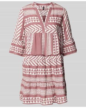 Vero Moda Figurumspielendes Tunikakleid aus reiner Baumwolle Modell 'DICTHE' - Rot