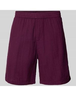 Review Regular Fit Shorts mit elastischem Bund - Lila