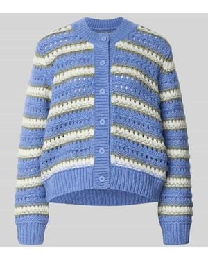 Marc O' Polo Regular Fit Cardigan aus Schurwoll-Mix - Blau