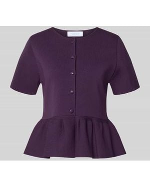 Rich & Royal Cardigan aus Viskose-Mix mit Schößchen - Lila
