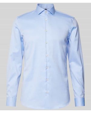 Jake*s Slim Fit Business-Hemd Mit Haifischkragen - Blau