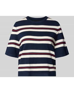 Vero Moda Boxy Fit Strickshirt aus Viskose-Mix Modell 'VMSILJE' - Blau