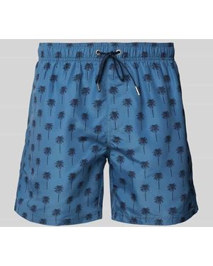 Schiesser Relaxed Fit Badeshorts Mit Label-Applikation - Blau