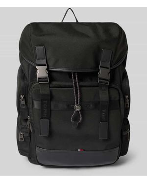 Tommy Hilfiger Rucksack mit Label-Applikation aus Metall - Schwarz