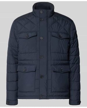 Brax Regular Fit Steppjacke mit Label-Patch - Blau