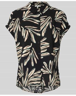Tom Tailor Regular Fit Hemdbluse aus reiner Viskose - Schwarz