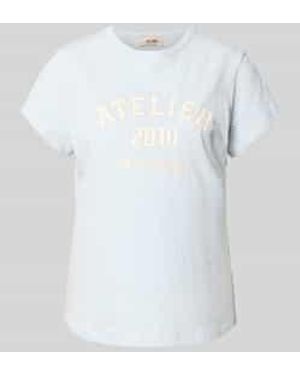 Mos Mosh Regular Fit T-Shirt Met Logoprint - Wit
