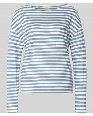 Marc O' Polo Relaxed Fit Langarmshirt aus reiner Baumwolle - Blau