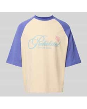 Prohibited T-shirt Met Labelprint - Blauw