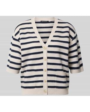 Luisa Cerano Cardigan aus Wolle-Kaschmir-Mix mit 1/2-Arm - Blau