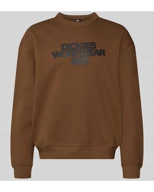 Dickies Sweatshirt mit Label-Print Modell 'TORREY' - Braun