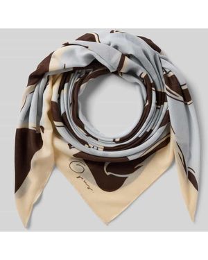 Opus Schal mit Logo-Print Modell 'Anekki' - Grau