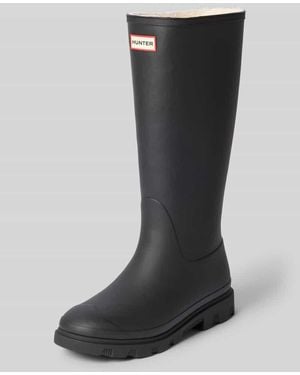 HUNTER Stiefel mit Label-Patch - Schwarz