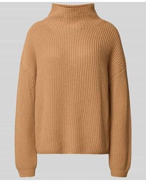 0039 Italy Loose Fit Strickpullover aus Kaschmir-Woll-Mix Modell 'LONA' - Braun