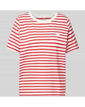 S.oliver Relaxed Fit T-Shirt Aus Reiner Baumwolle Mit Herz-Stickerei - Rot