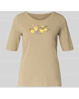 Tom Tailor Regular Fit T-Shirt Van Katoenmix Met Motiefprint - Naturel