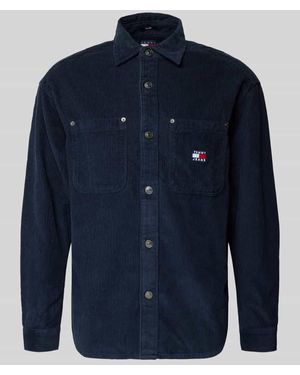 Tommy Hilfiger Relaxed Fit Cordhemd aus reiner Baumwolle - Blau