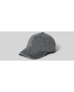 Forét Base Cap mit floralem Stitching - Grau