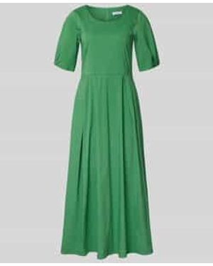 MORE&MORE Midi-Jurk Met Ruches - Groen