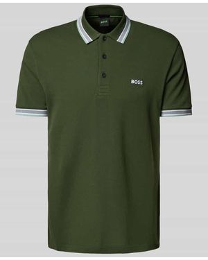 BOSS Regular Fit Poloshirt mit Label-Stitching Modell 'PADDY' - Grün