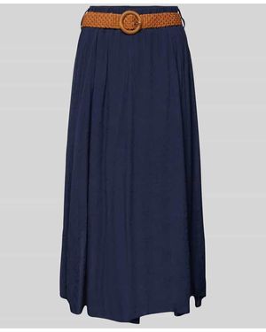 Apricot Midirock mit Gürtel - Blau