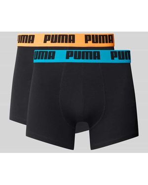 PUMA Slim Fit Boxershorts aus Baumwoll-Mix im 2er-Pack Modell 'EVERDAY' - Blau