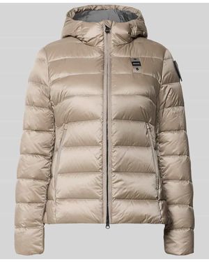 Blauer Usa Daunenjacke in Stepp-Optik mit Logo-Detail Modell 'Charme' - Natur