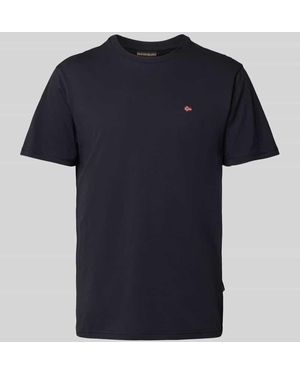 Napapijri T-Shirt Mit Label-Stitching - Blau