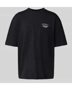 PEGADOR Oversized T-shirt Met Labelstitching - Zwart