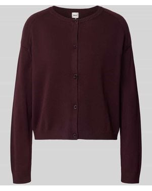 Brax Regular Fit Strickjacke aus reiner Baumwolle - Lila
