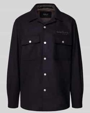Replay Regular Fit Overhemdjack Met Lanawol - Blauw