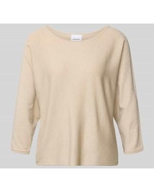 Comma, Relaxed Fit Pullover aus Viskose-Mix in Strick-Optik - Natur