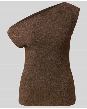 SELECTED Blusentop aus Silber mit One Shoulder - Braun