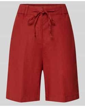 Marc O' Polo Wide Fit Short Van Puur Linnen Met Tunnelkoord - Rood