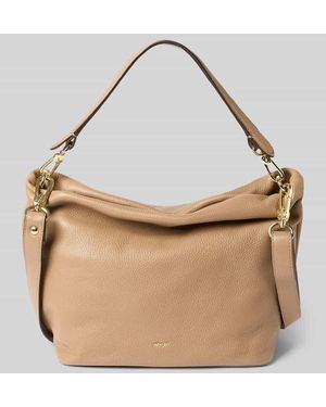 Abro⁺ Handtasche aus Leder mit Label-Detail Modell 'EBONY BIG' - Natur