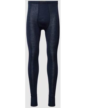 Hanro Long Johns aus Merinowoll-Seide-Mix - Blau