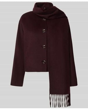 Comma, Jacke aus Woll-Mix mit Schal - Lila