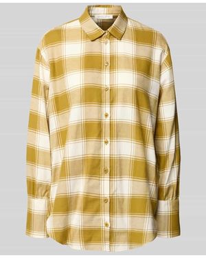 Christian Berg Women Relaxed Fit Hemdbluse aus Flanell - Mettallic