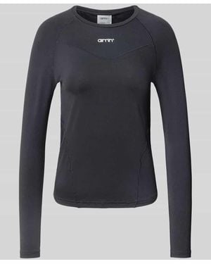 Aim'n Longsleeve mit Logo und Rundhalsausschnitt - Blau