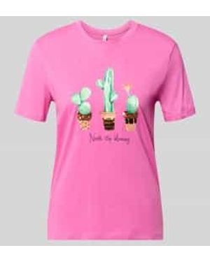 ONLY Slim Fit T-Shirt Van 100% Katoen Model 'Kita' - Roze