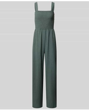 ONLY Regular Fit Jumpsuit mit gesmoktem Rumpf Modell 'ELISE' - Grün