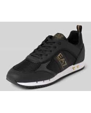 EA7 Sneakers Met Labeldetails - Zwart