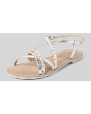 Tamaris Ledersandalette mit schmalen Riemen - Natur