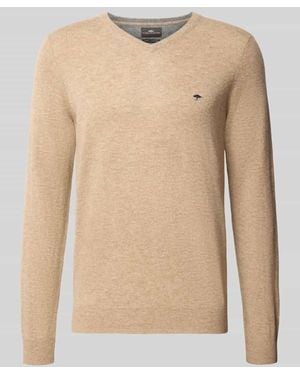 Fynch-Hatton Strickpullover aus Woll-Kaschmir-Mix - Natur