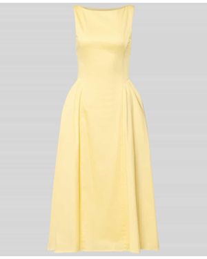 Mango Midikleid mit Rundhalsausschnitt Modell 'NICOLE' - Gelb
