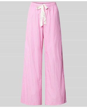 Gina Tricot Wide Fit Pyjama-Hose mit elastischem Bund Modell 'Poplin' - Pink