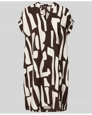 Opus Knielanges Kleid mit Tunikakragen Modell 'Wulana dune' - Schwarz