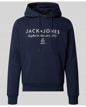 Jack & Jones Relaxed Fit Hoodie aus Baumwoll-Mix Modell 'KYLE' - Blau