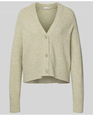 Opus Relaxed Fit Strickjacke mit Alpaka-Anteil Modell 'Dassi' - Grün