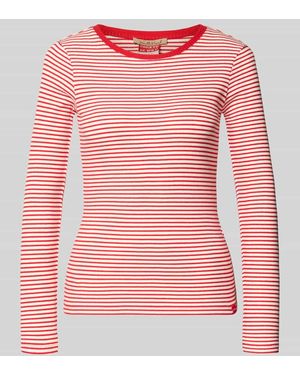 Smith & Soul Longsleeve in Ripp-Optik mit Rundhalsausschnitt - Pink